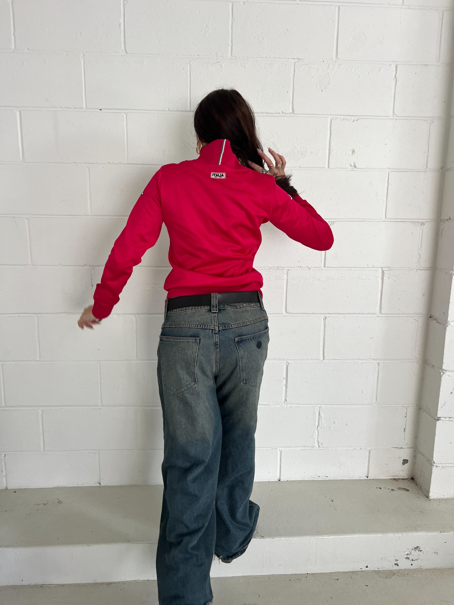 KAPPA hot pink jacket - Silver letter trimming ★ Size medium