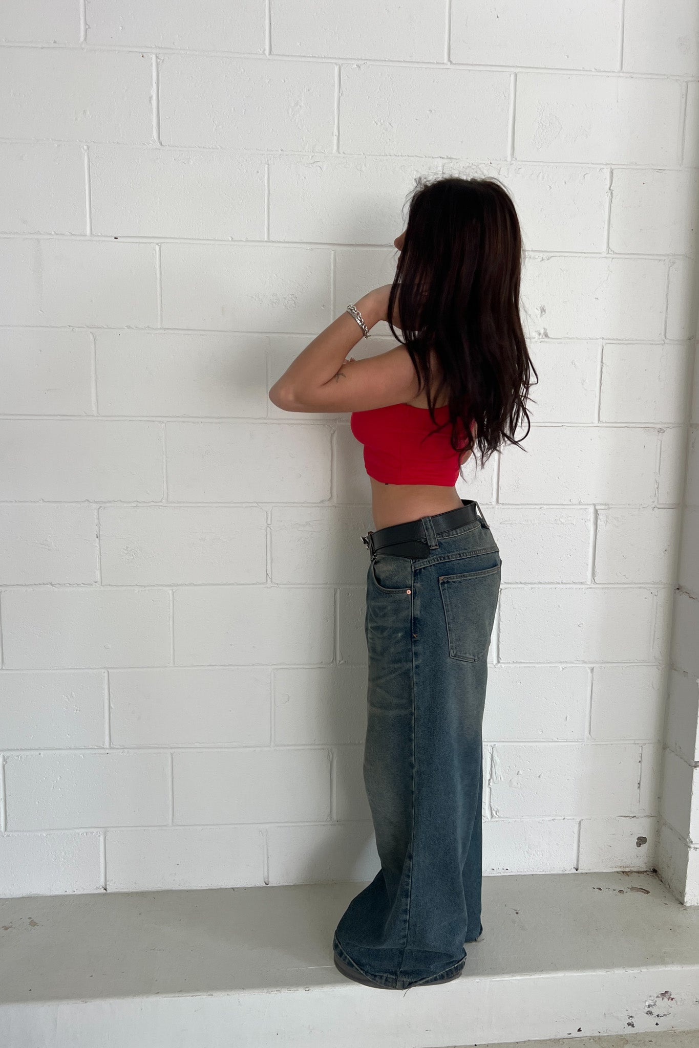 VON DUTCH Crop - Red + white  ★ Size XS