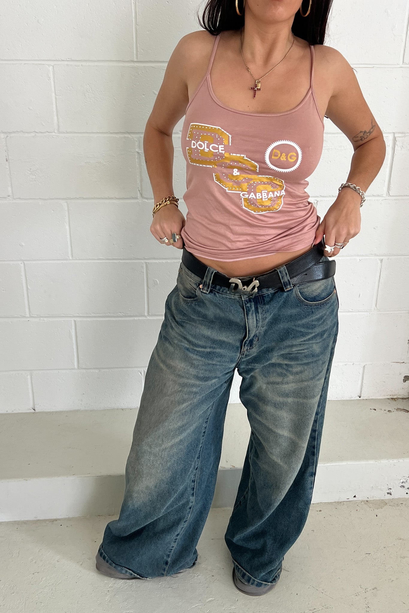 DOLCE & GABBANA plum embellished tank ★ Size XS