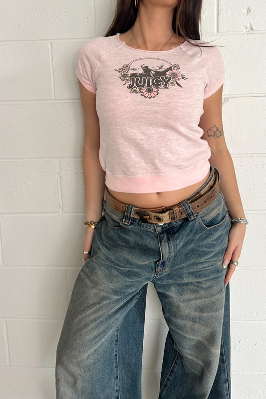 JUICY COUTURE open neck T-shirt ★  Size 10