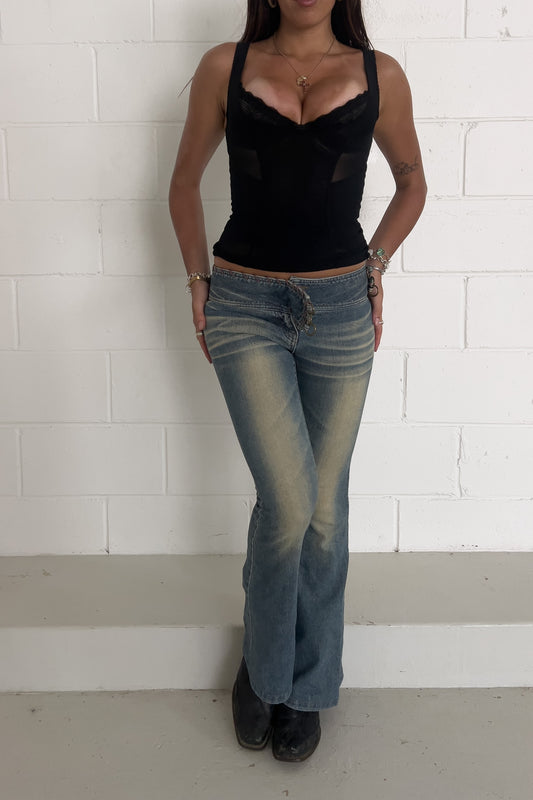 Vintage cross waist jeans ★ Size estimated XS