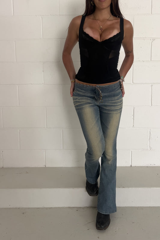 Vintage cross waist jeans ★ Size estimated XS