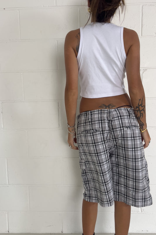WRANGLER black plaid jorts ★ Size 38' (DRAWSTRING)