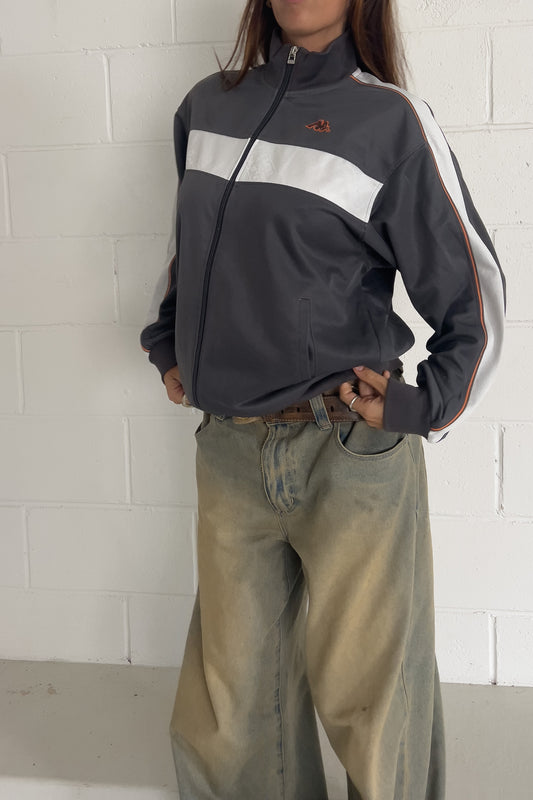 KAPPA grey + orange sports jacket  ★ Size estimated large