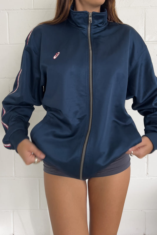 ASICS navy track jacket ★ Size Est xlarge