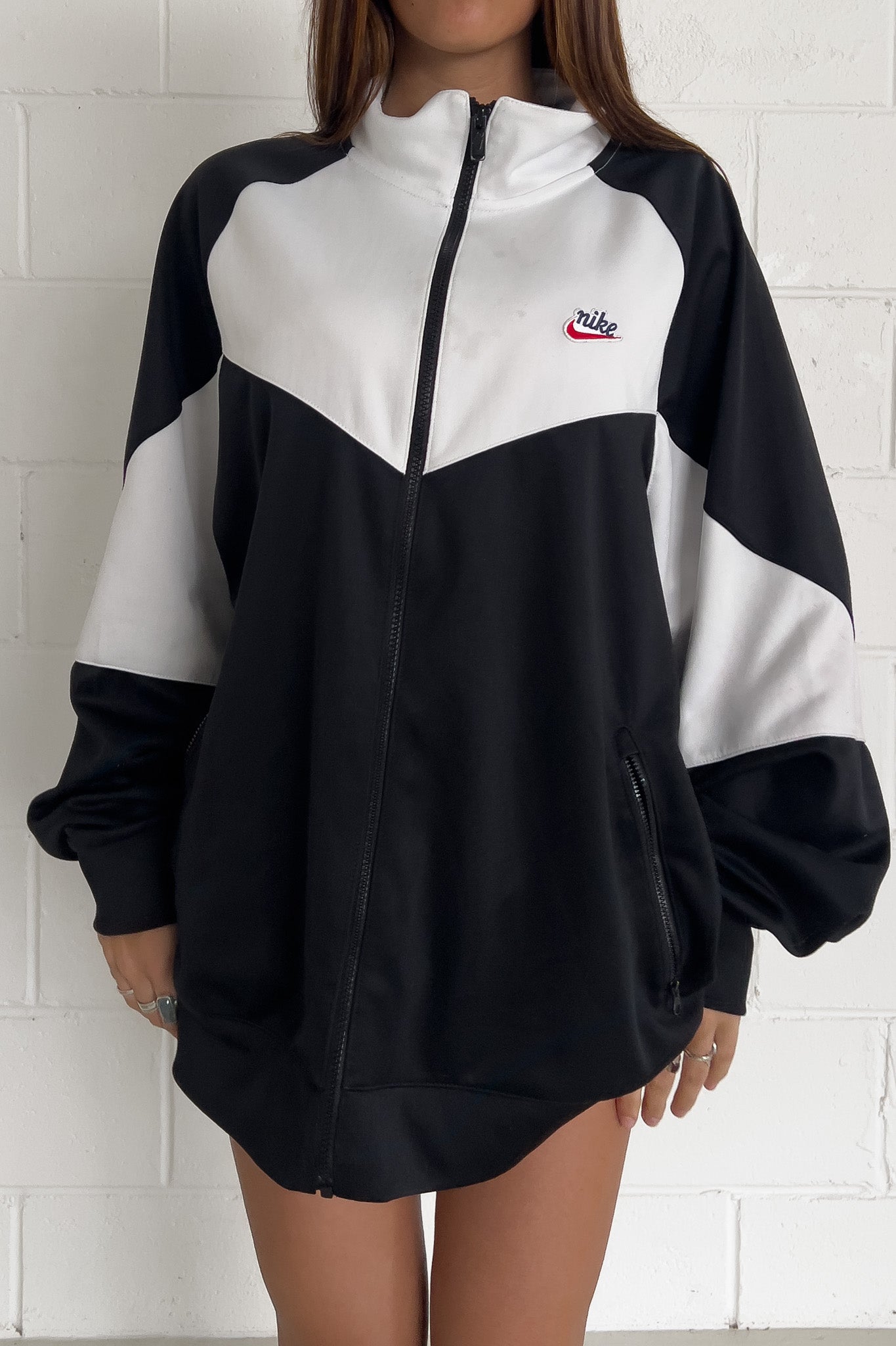 NIKE black + white jacket ★ Size XL