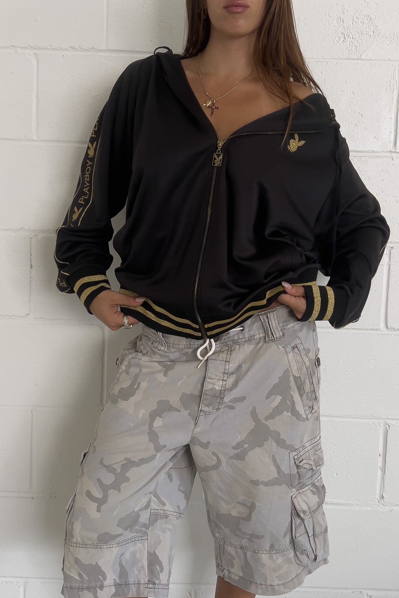 PLAYBOY gold trim jacket ★ Size 4L