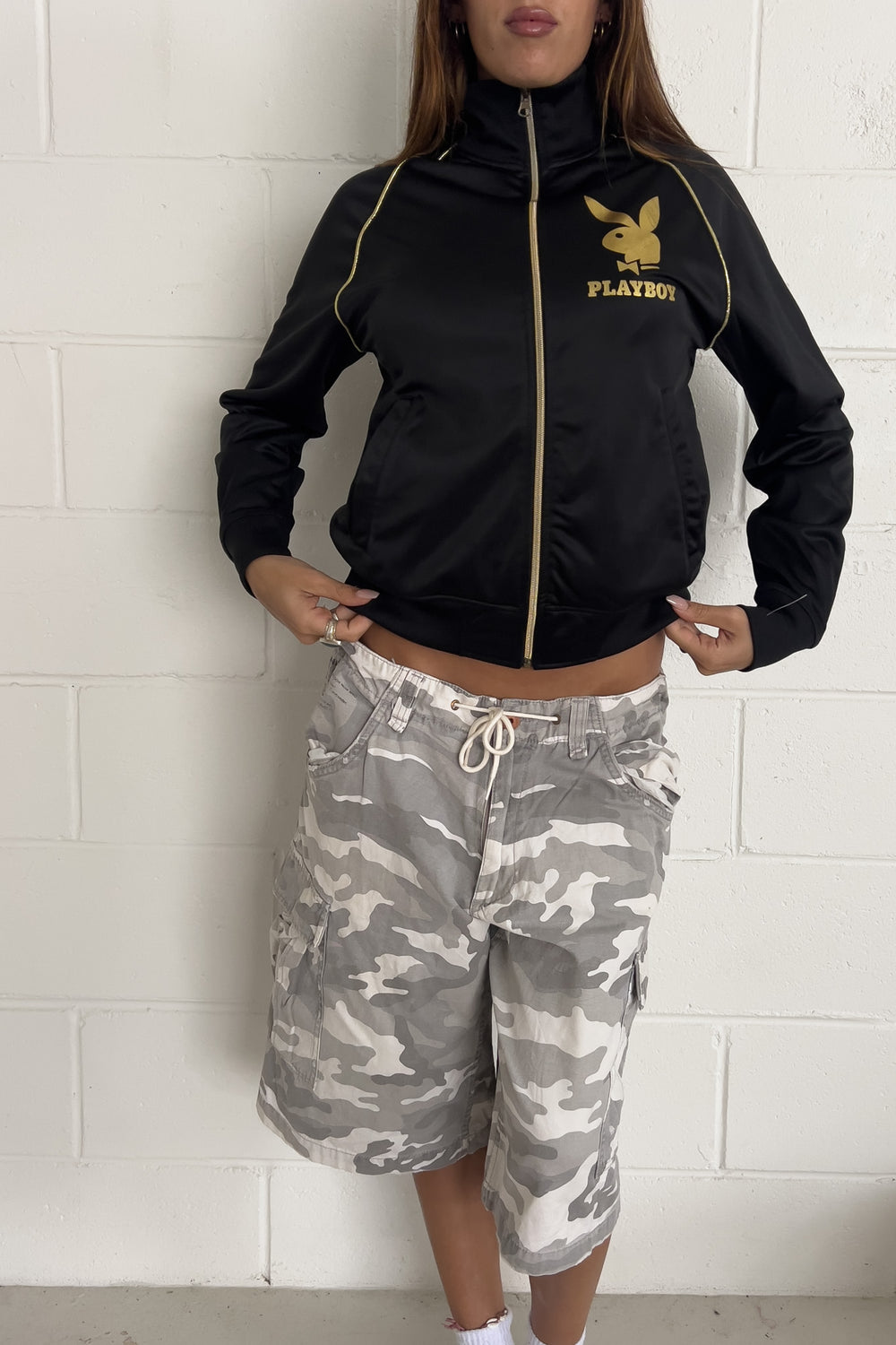 PLAYBOY black, gold + white jacket ★ Size Small