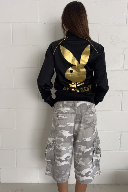 PLAYBOY black, gold + white jacket ★ Size Small