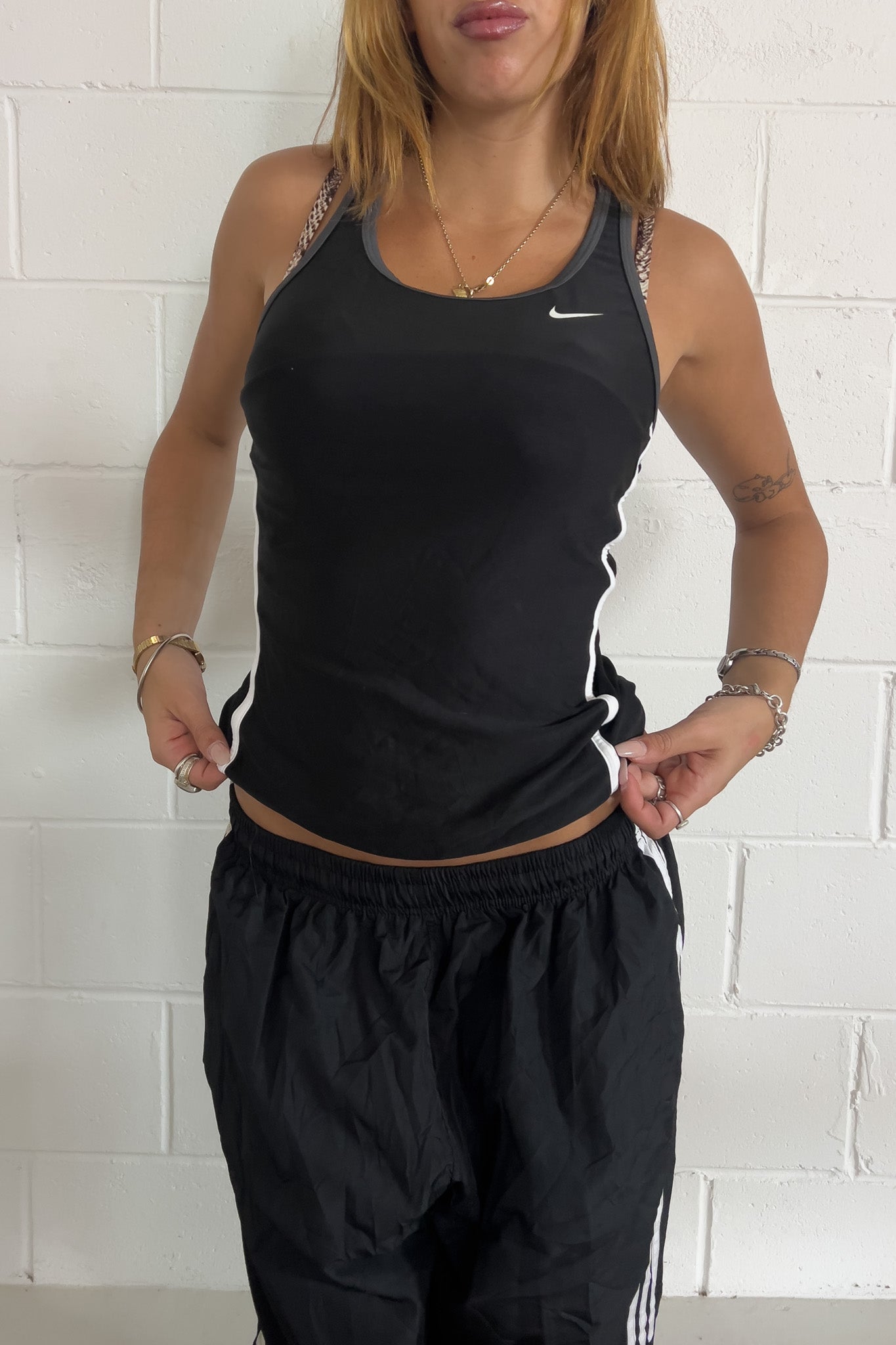 NIKE black no zip sport tank ★ Size estimated xs