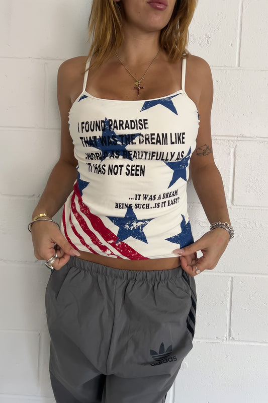 White star graphic summer tank ★ Size estimated small