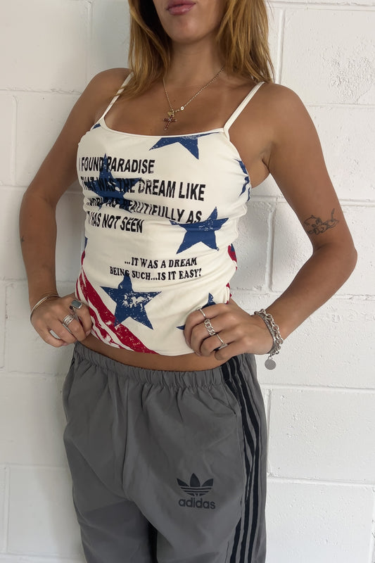 White star graphic summer tank ★ Size estimated small