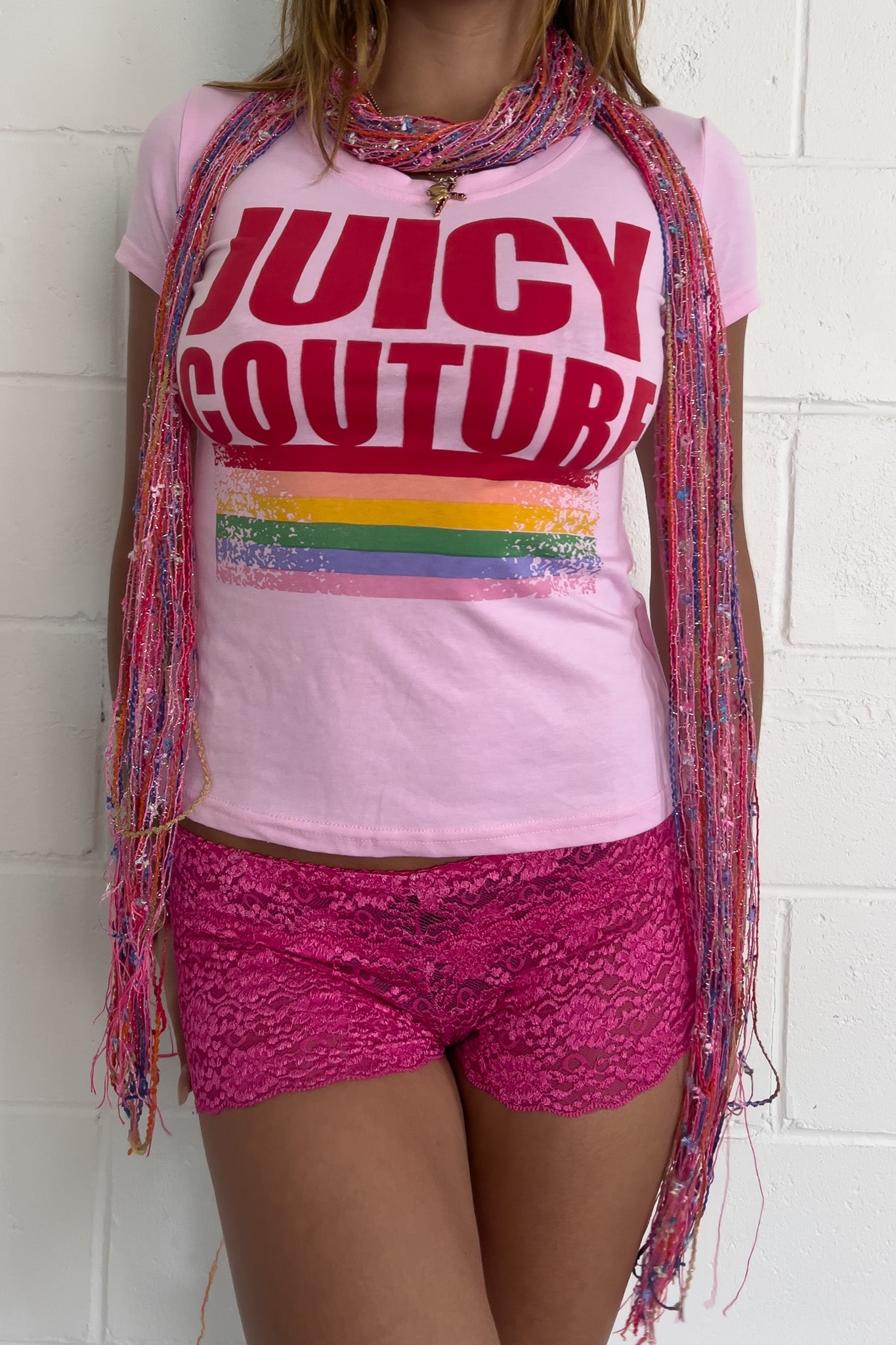 JUICY COUTURE rainbow T-Shirt ★ Size large