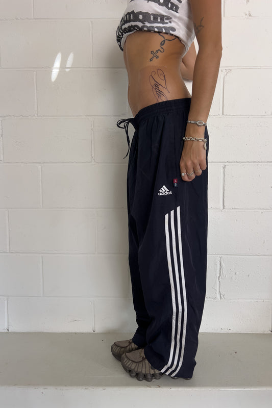 ADIDAS navy + white trackpants ★ Size XXL