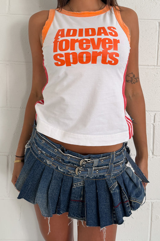 ADIDAS white & orange tank  ★ Size Small