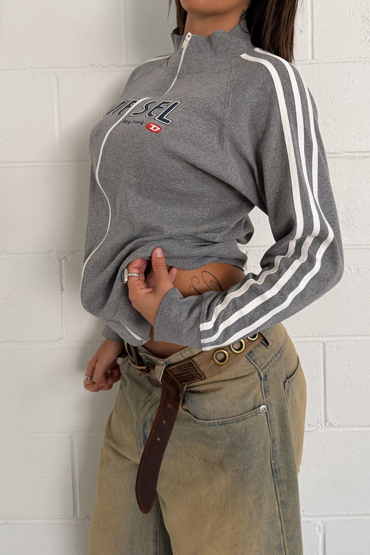 DIESEL grey zip up jacket ★ Size Small