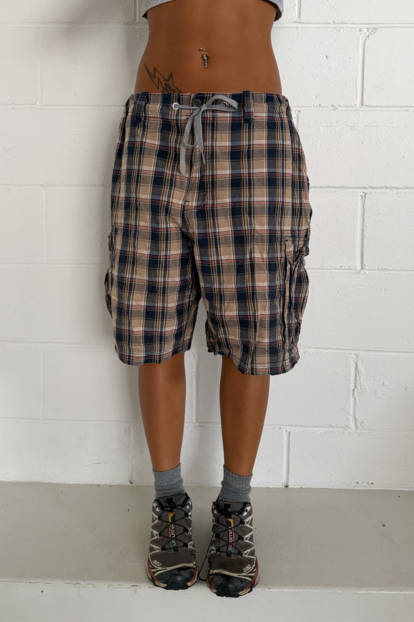 ST JOHNS BAY plaid shorts ★ One size adjustable waist