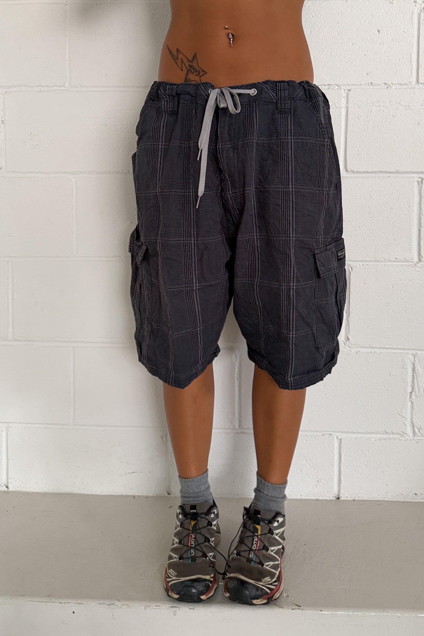 WRANGLER plaid shorts ★ One size adjustable waist