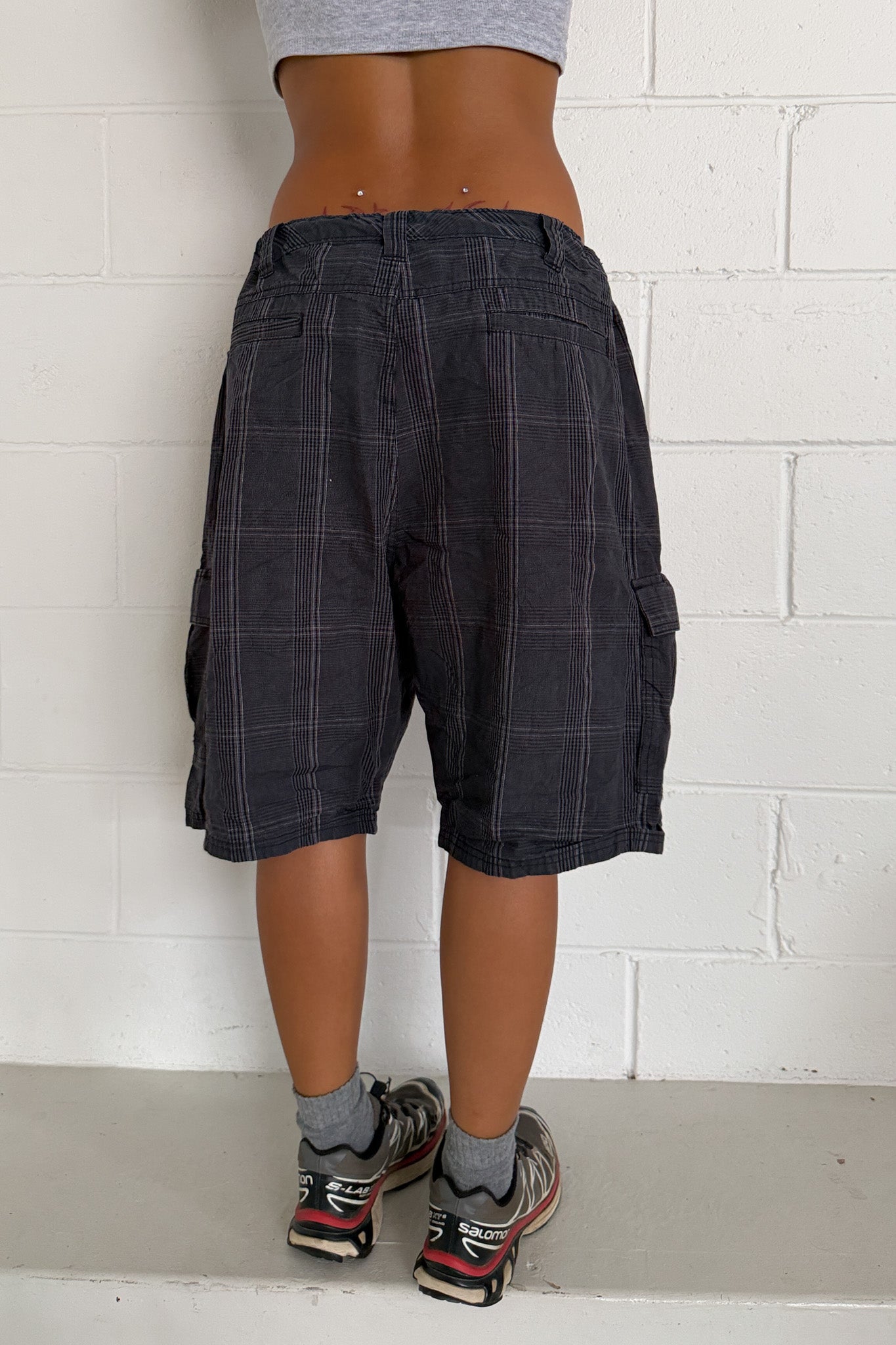 WRANGLER plaid shorts ★ One size adjustable waist