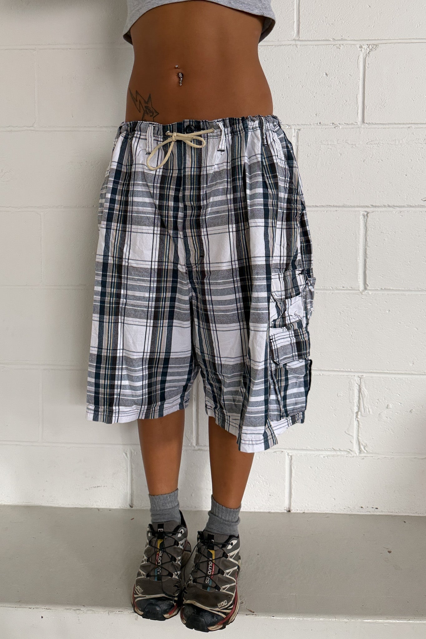 LEE  plaid shorts ★ One size adjustable waist
