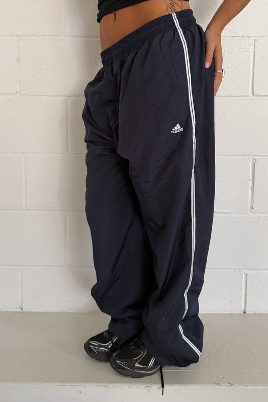 ADIDAS navy 2-stripe track pants ★ Size small-medium