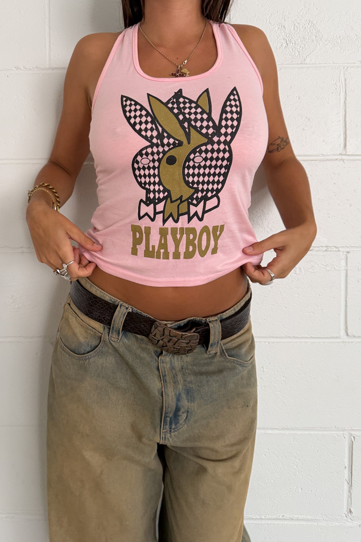 PLAY BOY baby pink tank ★ Size est xs