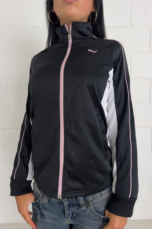 PUMA black + pink track jacket  ★ Size small