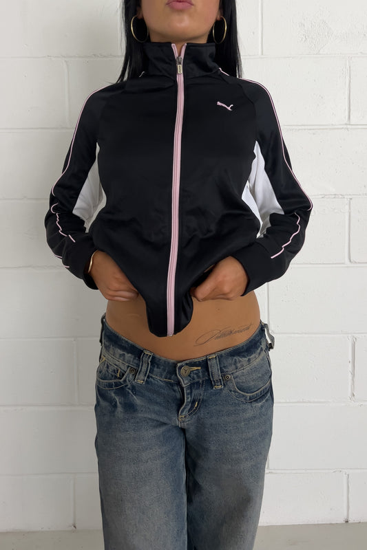 PUMA black + pink track jacket  ★ Size small