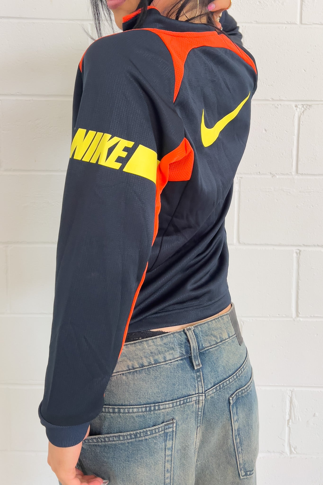 NIKE black + orange  yellow track jacket ★ Size labelled medium