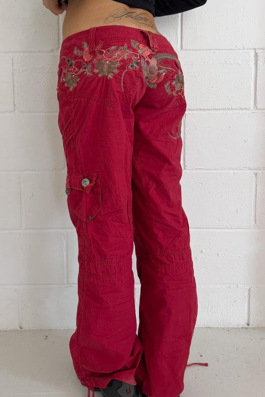 BOUTIQUE COUTURE red graphic pants ★ Size labelled 8