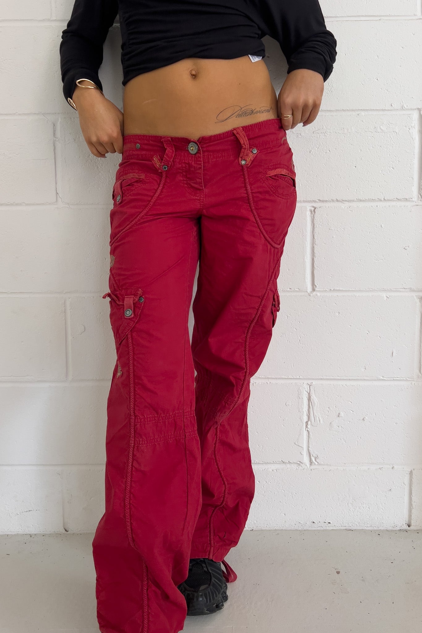 BOUTIQUE COUTURE red graphic pants ★ Size labelled 8