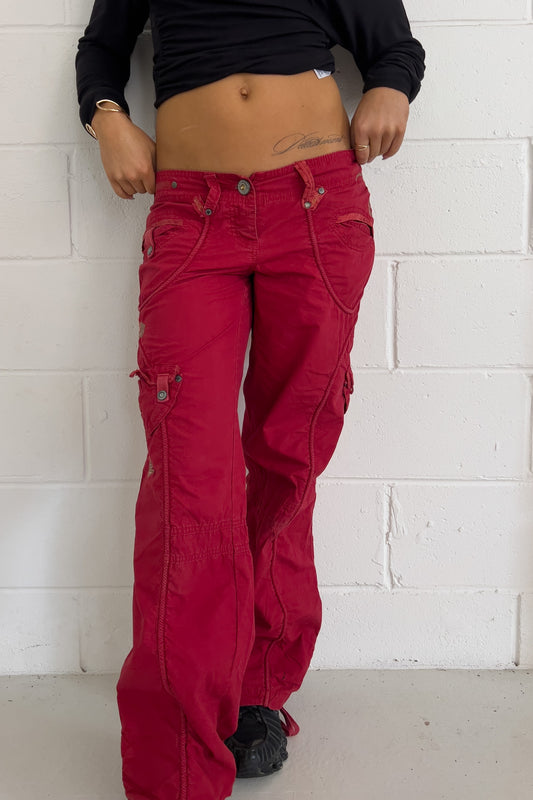 BOUTIQUE COUTURE red graphic pants ★ Size labelled 8