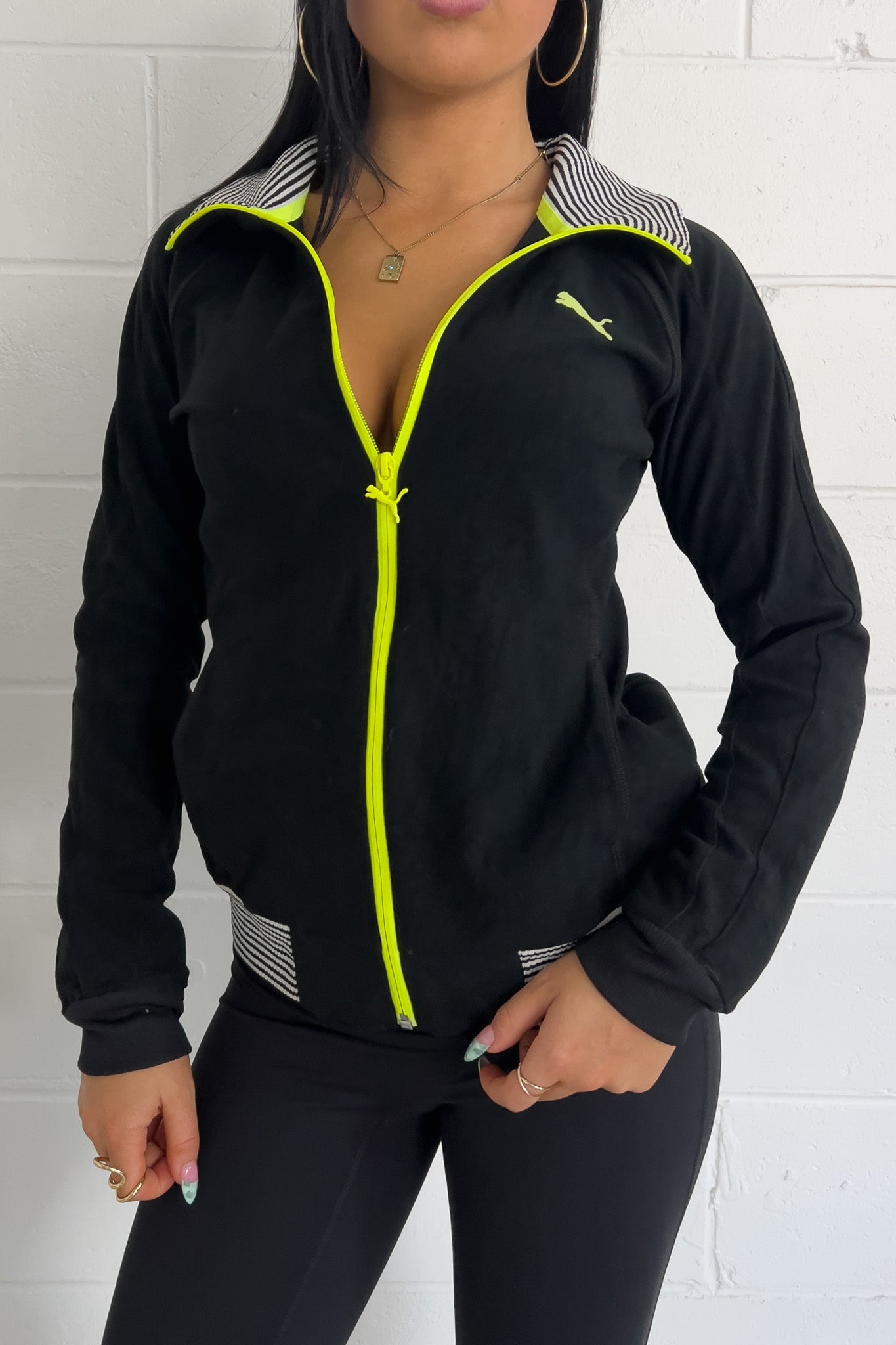 PUMA black + green jacket  ★ Size labelled large