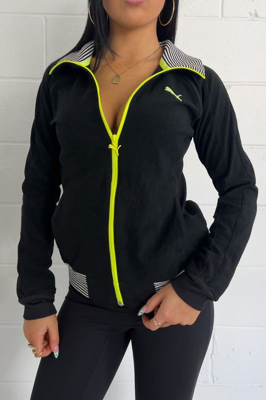 PUMA black + green jacket  ★ Size labelled large