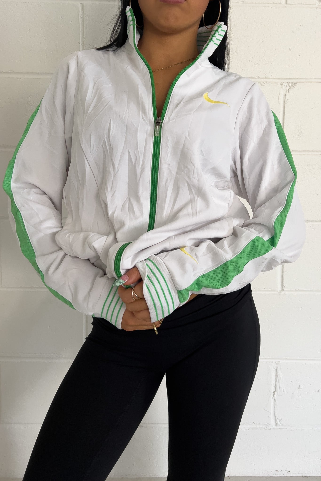 NIKE white + green jacket  ★ Size labelled XL