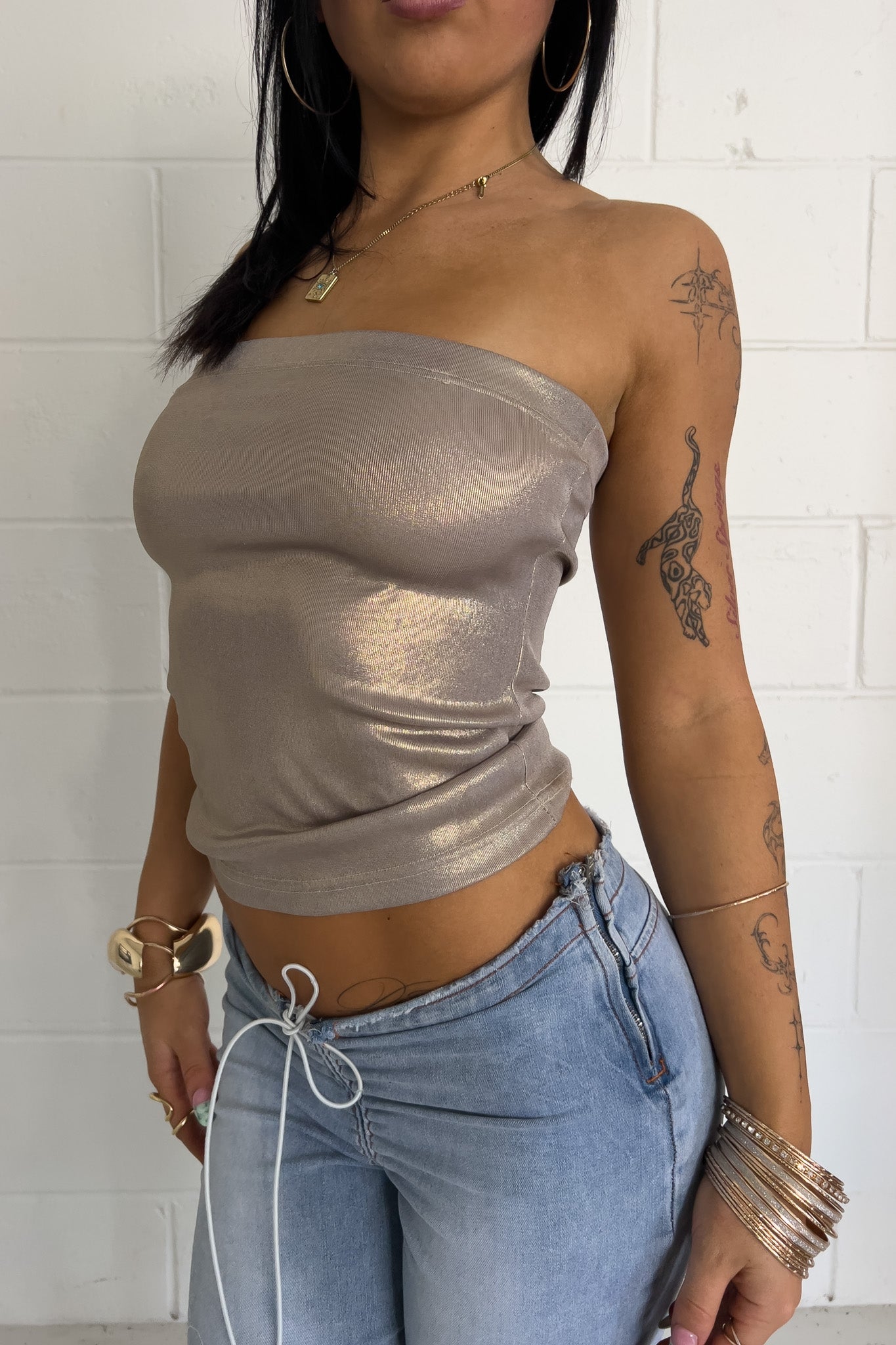 Gold bandeau top ★ Size est small