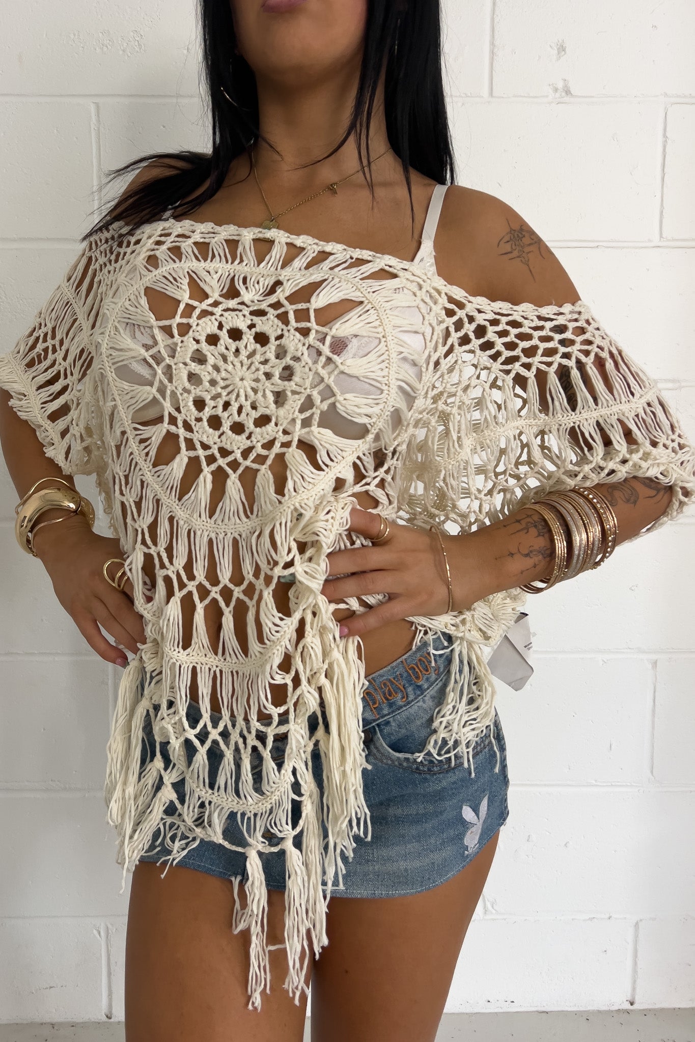 Crotchet poncho top  ★ one size fits all