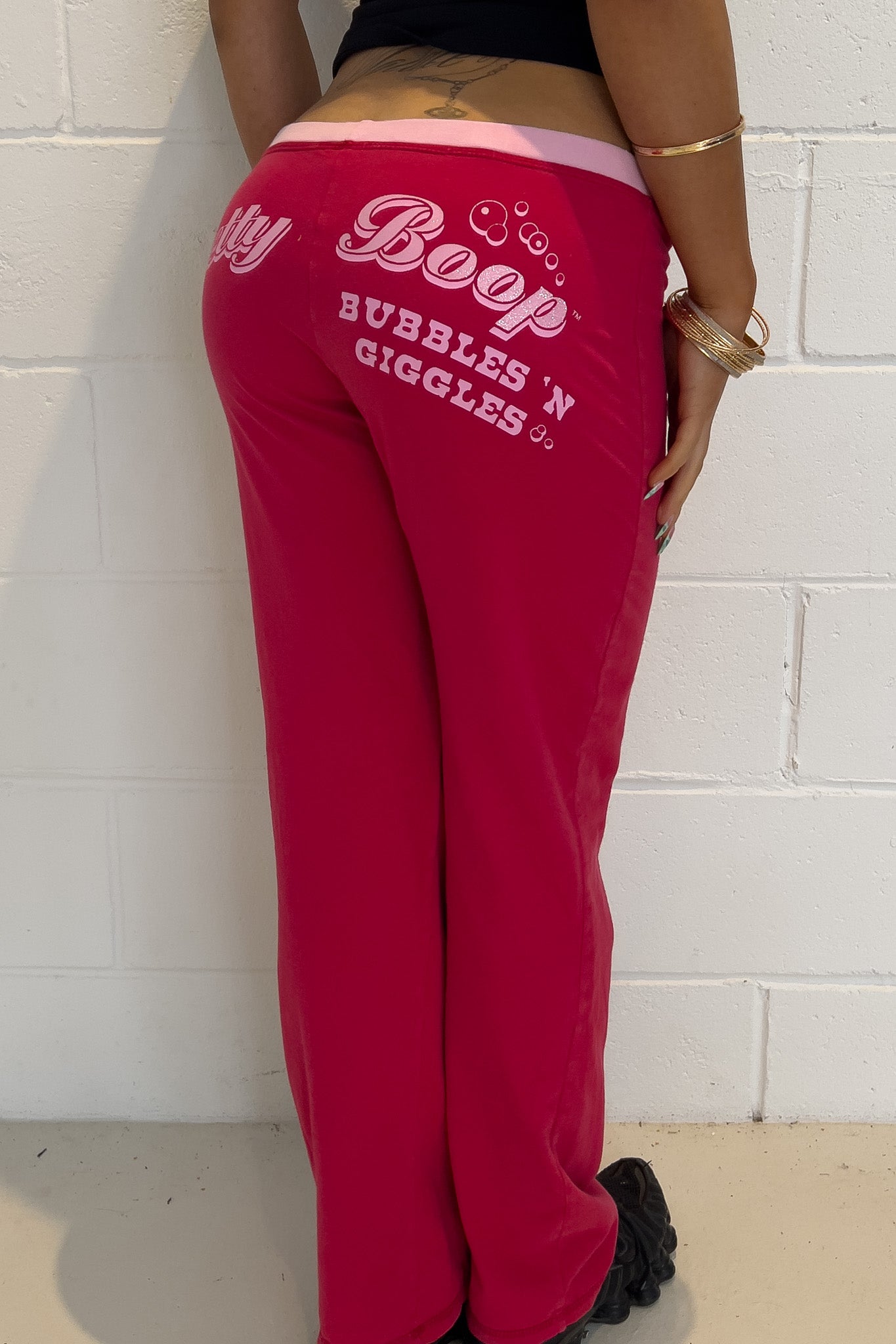 BETTY BOOP pink track pants ★ Size labelled medium