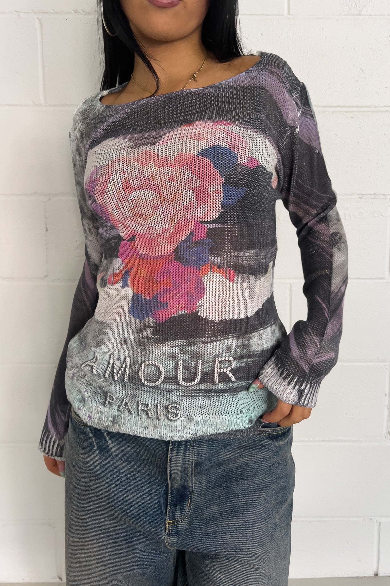JOIE CLAIR graphic long sleeve ★ Size est medium/ large