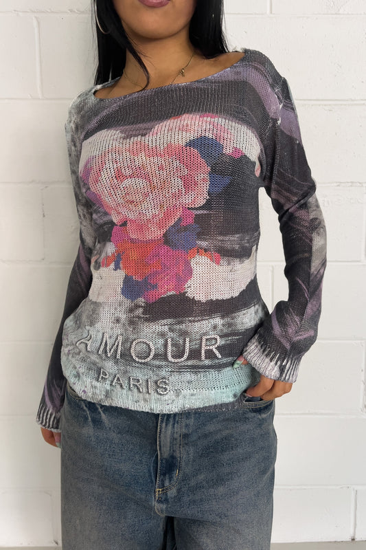 JOIE CLAIR graphic long sleeve ★ Size est medium/ large