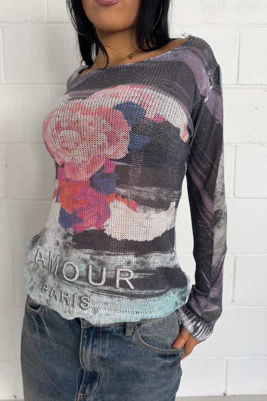 JOIE CLAIR graphic long sleeve ★ Size est medium/ large