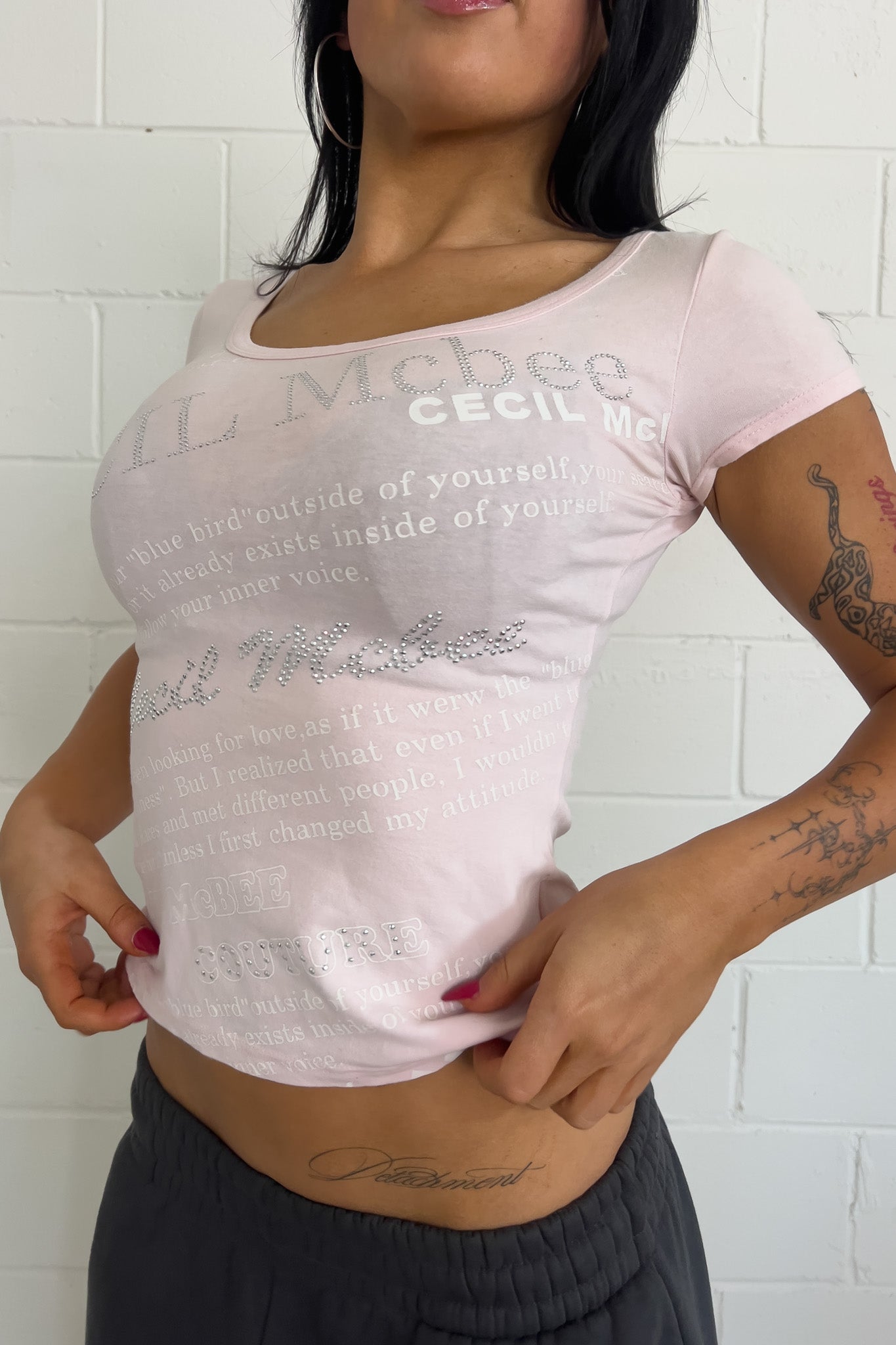 CECIL McBEE baby pink top ★ Size est medium