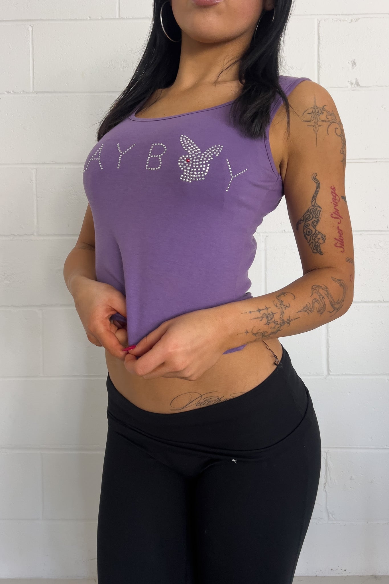 PLAYBOY purple tank top ★ Size labelled large