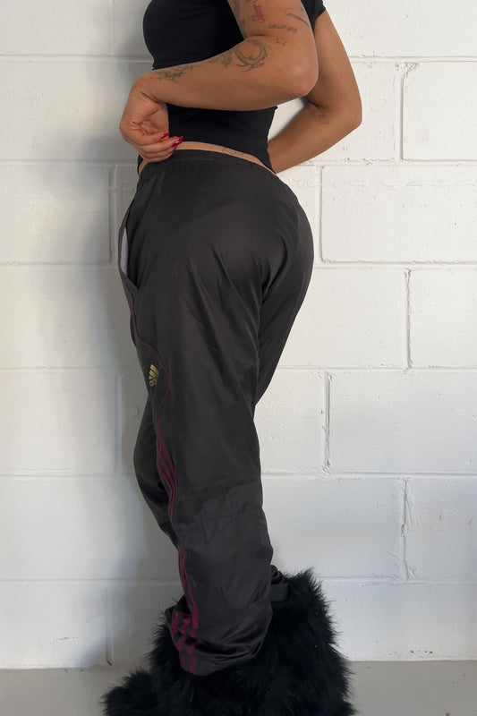 ADIDAS grey + pink track pants ★ Size labelled small ( drawstrings)