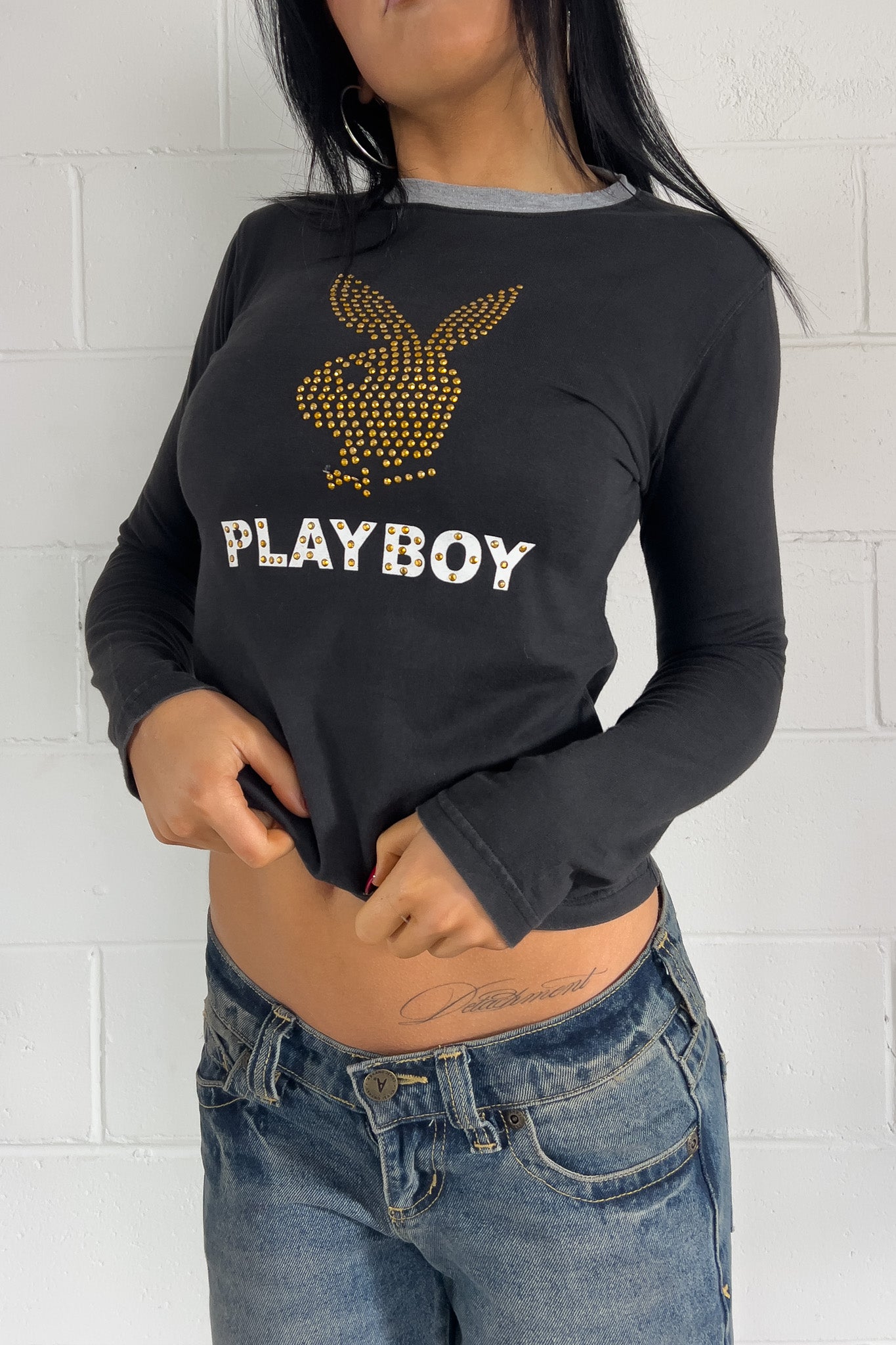 PLAYBOY black & gold longsleeve ★ Size medium