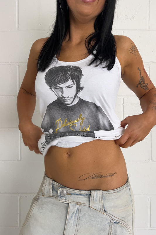 OH MY GOD white graphic tank ★ Size est medium