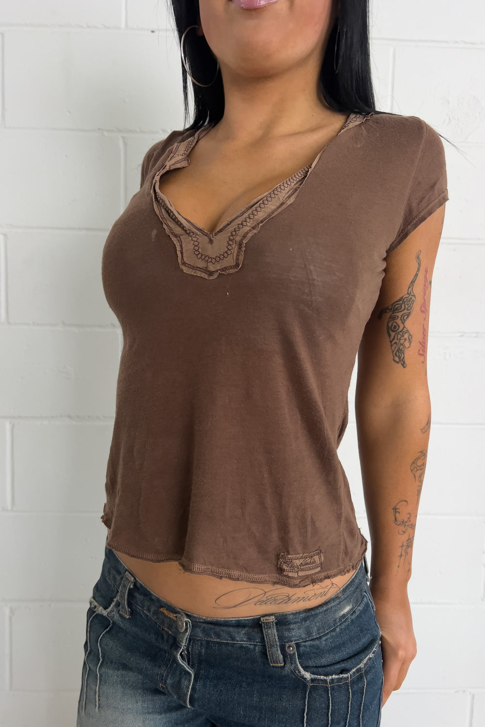 ABERCROMBIE brown top ★ Size labelled large