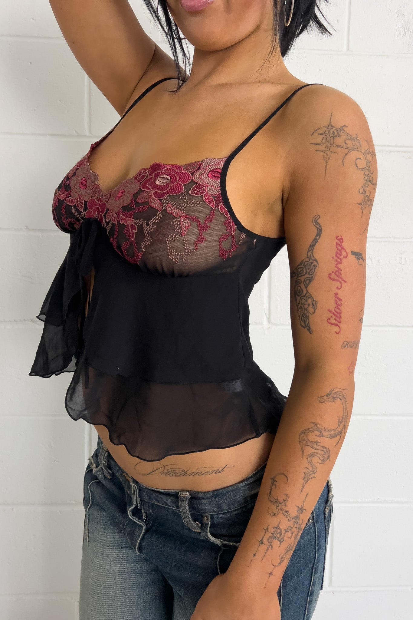 VALANDI black cami top ★ Size labelled medium