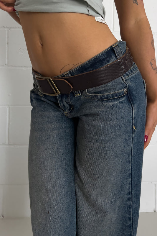 MISS SIXTY gold buckle brown belt ★  size 80cm