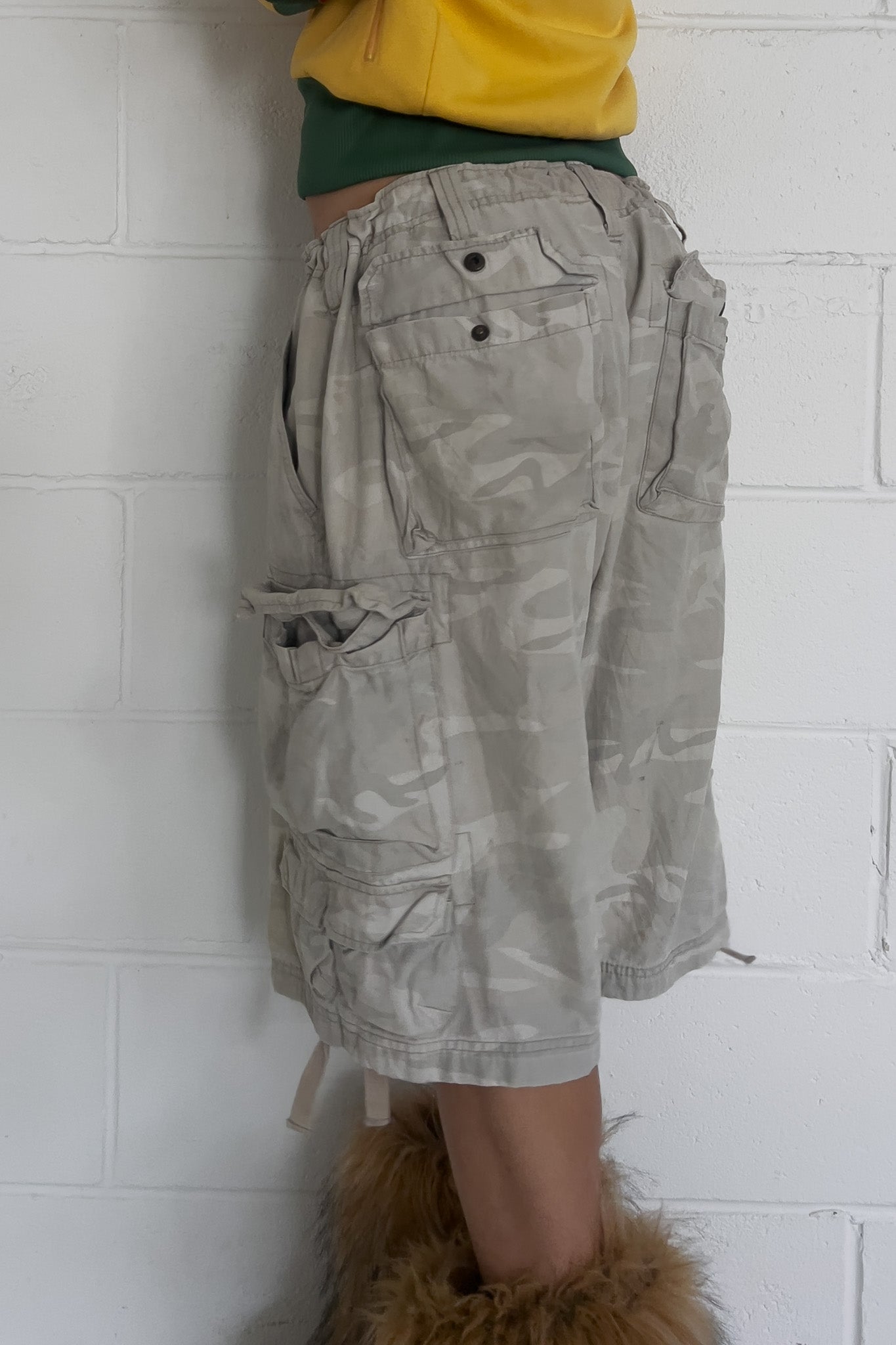 LEE white camo shorts ★ One size (Adjustable drawstring)